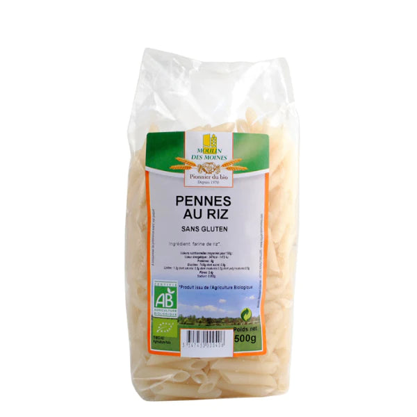 Moulin Des Moines -- Penne sans gluten à la farine de riz et maïs bio - 500 g