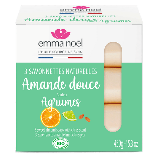 Emma Noël -- Savonnettes amande douce bio - 3 x 150 g