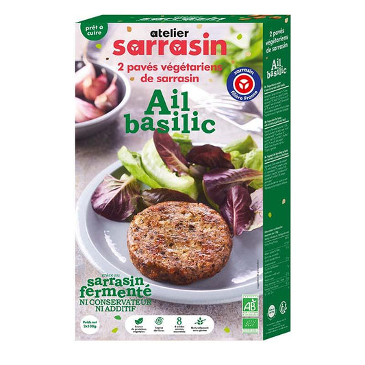 Atelier Sarrasin -- Pavés de sarrasin cuisiné ail/basilic bio